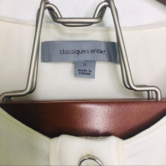 Classiques‎ Entier White Sleeveless Blouse Top Tank Button Sheer Career - Picture 4 of 6